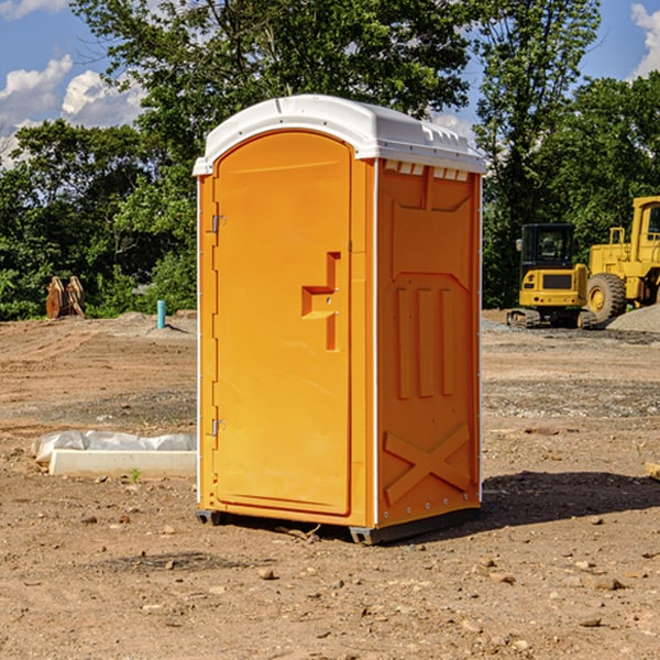 how often are the portable restrooms cleaned and serviced during a rental period in Edelstein